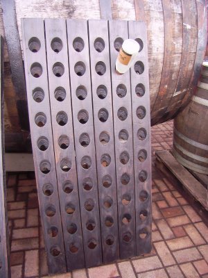 60er Champagner Rüttelbrett, Rüttelpult, Weinregal