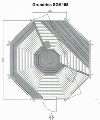 SKF165V2 16,5 m2 Sauna-/ Grillkota Kombi mit Vorraum, Fichte für ca. 9 Personen