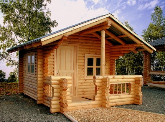 Rundbohlenhaus RBH12 12m² Holzhaus Blockhaus Gartensauna Sauna