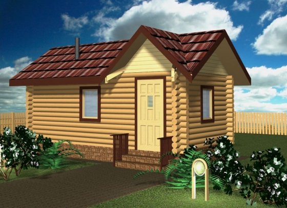 Rundbohlen-Saunahaus RBS174 3x5,8m Gartensauna Jadthaus