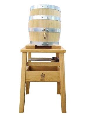 10L HOLZKEG® Bierfass Innen mit Edelstahlblase außen Holz.