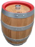 15L Bierfass Innen mit Edelstahlblase außen Holz.