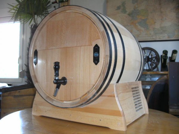 10L Bag in Box Fass mit Kühlung Bibfass Holzfass Weinkühlschrank