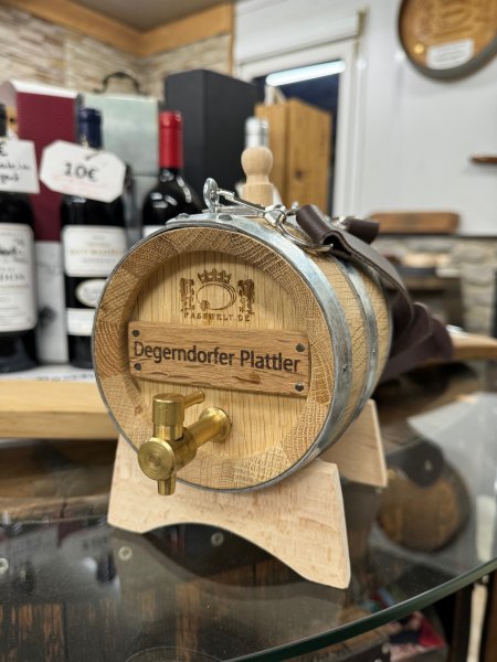 0,5 Liter rundes Marketenderfass mit Tragegurt innen rohes Eichenfass Böttcherware Weinfass Holzfass Schnapsfass Whiskyfass Schnapsfass