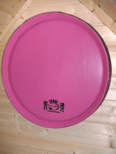 Fassfront Pink 225L D.60cm und 8cm Tiefe aus gebrauchtem Eichenf