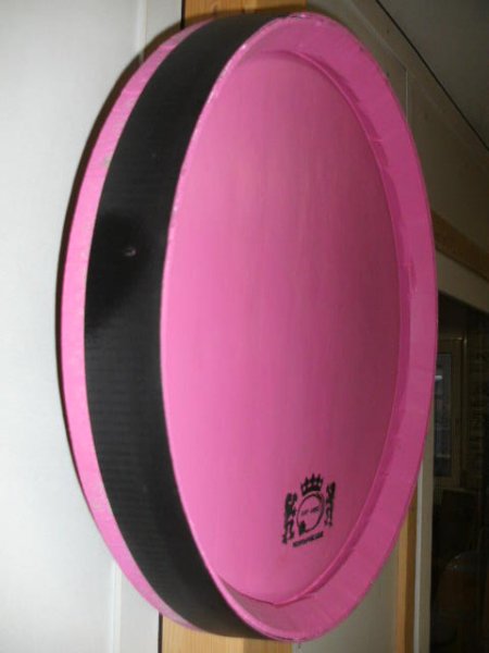 Fassfront Pink 225L D.60cm und 8cm Tiefe aus gebrauchtem Eichenf