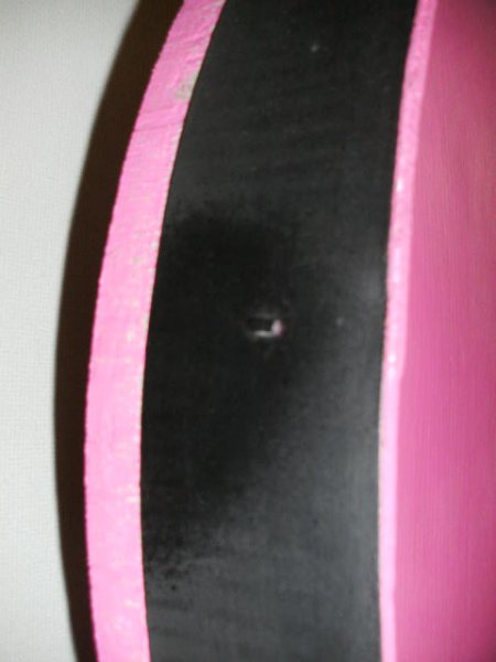 Fassfront Pink 225L D.60cm und 8cm Tiefe aus gebrauchtem Eichenf