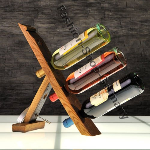 4-er Weinstock, originales Weinregal aus Weinfassdaube für 4 Fl.