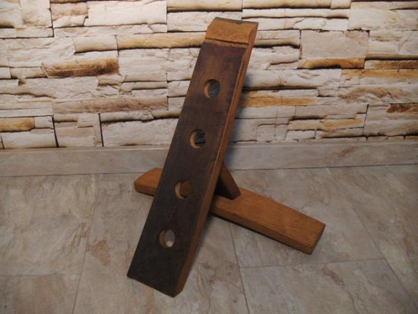 4-er Weinstock, originales Weinregal aus Weinfassdaube für 4 Fl.