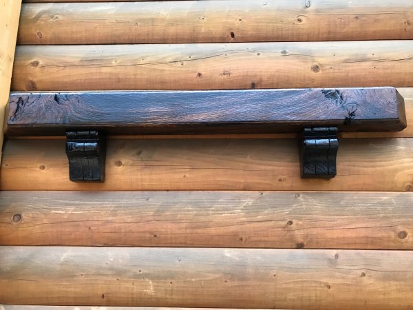 Kamin - Board massiv mit Länge 1m Fensterbank Zierboard Holzbalke