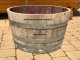 100 Liter rustikaler Pflanzkübel / Miniteich / Mini-Tisch mit Weincharakter aus gebrauchtem Barrique-Eichenfass - Halbfass mit D.69cm,H.40cm Fasshälfte