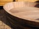 Seltenes ca. 1200 Liter runder Miniteich aus Eichenfasshälfte Durchmesser 235cm und Höhe 50cm.
