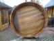 Seltenes ca. 1200 Liter runder Miniteich aus Eichenfasshälfte Durchmesser 235cm und Höhe 50cm.