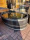 400Liter Eichenfasshälfte oval 140x100cm und Höhe 47cm Badewanne Wasserfass Miniteich Regenfass Holzfass