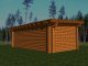 Pferdestall 7x4m einseitig offen aus massiven 20cm Runbbohlen Pferdebox Pferdeuntersand Unterstand Carport Garage