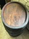 Fasskönigbar aus ovalem 300L gebrauchtem Eichenfass dunkel mit Zwischenboden, Schloß und Möbelrolen Einzelstück