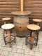 225L Fasstisch-Rustica & 4 Fass-Barhocker-BARDOLINO T-Platte D.80cm, H.110cm