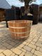 BKA100 ca. 400 Liter Blumenkübel aus neuem Akazienholz Olivenbaum Saunatauchbecken Tauchfass Fass Pflanzfass Holzfass Palmenfass Pflanzkübel