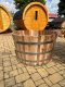 BKA100 ca. 400 Liter Blumenkübel aus neuem Akazienholz Olivenbaum Saunatauchbecken Tauchfass Fass Pflanzfass Holzfass Palmenfass Pflanzkübel