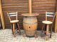 225L Fasstisch-Rustica & 4 Fass-Barhocker-BARDOLINO-RLR T-Platte D.80cm, H.110cm