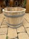 BKK40 ca. 25 Liter Blumenkübel aus neuem Kastanienholz Olivenbaum Fass Pflanzfass Holzfass Kastanienfass Pflanzkübel