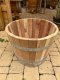 BKK50 ca. 50 Liter Blumenkübel aus neuem Kastanienholz Olivenbaum Fass Pflanzfass Holzfass Kastanienfass Pflanzkübel