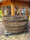 Ca. 700 Liter Eichenfasshälfte Durchmesser 150cm und Höhe 76cm als Miniteich Pflanzenkübel Saunatauschbecken