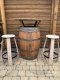 Fasstisch BORDEAUX - Tischplatte D.80 H110cm + 4 Fass-Barhocker-M10
