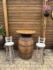 Fasstisch BORDEAUX - Tischplatte D.80 H110cm + 4 Fass-Barhocker-M11