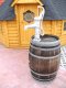 225L Weinfass-Regentonne+Schwengelpumpe-Silber Eichenfass
