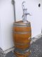 225L Weinfass-Regentonne+Schwengelpumpe-Silber Eichenfass