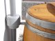 225L Weinfass-Regentonne+Schwengelpumpe-Silber Eichenfass