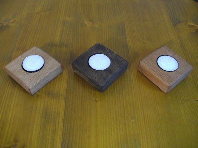 3er-Q Faßdaubenlicht Kerzenständer Kerzenleuchter Teelichthalter ...