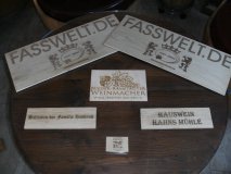 Lasergravur auf Eichenquerbrett für alle Fässer bis 225L