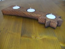 3er-Stern Fassdaubenlicht Kerzenständer Teelichthalter