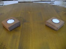 2er-Q Faßdaubenlicht Kerzenständer Kerzenleuchter Teelichthalter