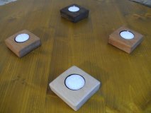 5er-Q Faßdaubenlicht Kerzenständer Kerzenleuchter Teelichthalter