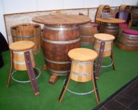 Fasstisch RUSTIKA&4 Fass-Barhocker-Rustika T-Platte D.80 H110cm