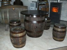 Einmalige und seltene Fass - Sitzgarnitur BAVARIA aus orignal deutsche Bierfässer