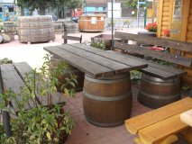 Eichenfass-Sitzgarnitur FASSBIERGARTEN mit 2m Länge