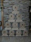 Pyramide aus 10 x 10L Eichenfass innen roh Böttcherware Schnapsfaß Holzfass Eichenholzfass Whyskifass
