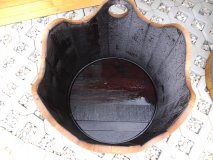 WELLE100L Pflanzenkübel Fasskübel Miniteich Eichenfasshälfte