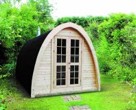 9,6 m² Sauna Pod Holzsauna mit Vorraum und 6Kw Elektroofen Saunahaus Gartensauna Gartenhaus Holzhaus