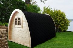 4.8 m Camping Pod-XL mit zwei Zmmer + Terasse Gartenhaus Schlafhaus Partyhaus Blockhaus
