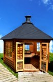 Garten-Pavillon 9,2m² mit Grill Grillhaus Partyhaus Partyhütte