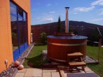 TW3200SUB Original Woody XL SUB TW, Badefass Thermowood Ø 2,2 m, SUB-Innenofen