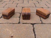 3-er Set Eichenholz - Fassdauben - Füße - Groß als Untersetzer für Fass - Blumenkübel oder Fass & Fass - Regentonne