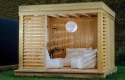 Garden Cube 4 x 3 m (Breite x Tiefe) aus Fichtenholz Garten cube Kube Gartenhaus Holzhaus Holz Pavillon Pavillon Garten Pavillon