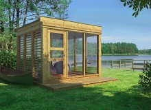 Garden Cube 3 x 3 m (Breite x Tiefe) aus Fichtenholz inklusive Wände und Tür