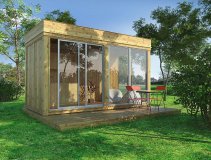 Garden Cube 4 x 2 m (Breite x Tiefe) aus Fichtenholz inklusive Wände und Tür